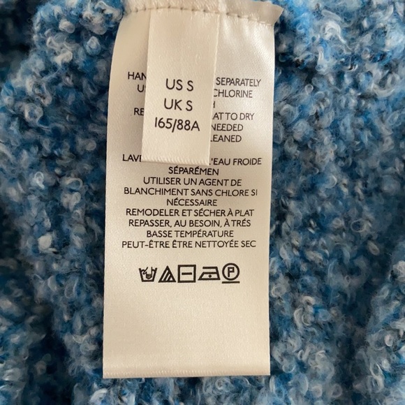 Free People Bff Cowl Neck Blue Marine Sweater Sz Small - Picture 6 of 13